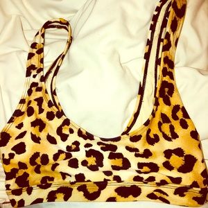 New spandex small cheetah swimsuit bikini top